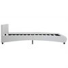 vidaXL Posteljni okvir LED belo umetno usnje 160x200 cm