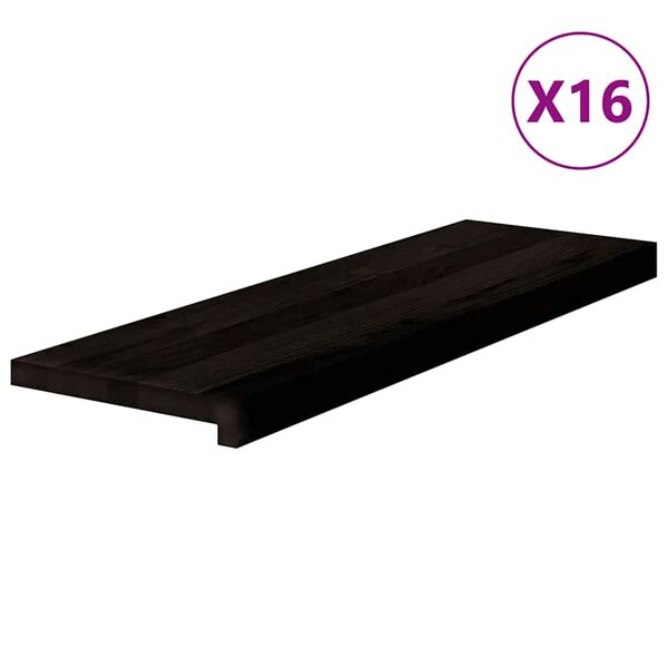 vidaXL Podloge za stopnice 16 kosov rjave 80x25x2 cm trdna hrastovina