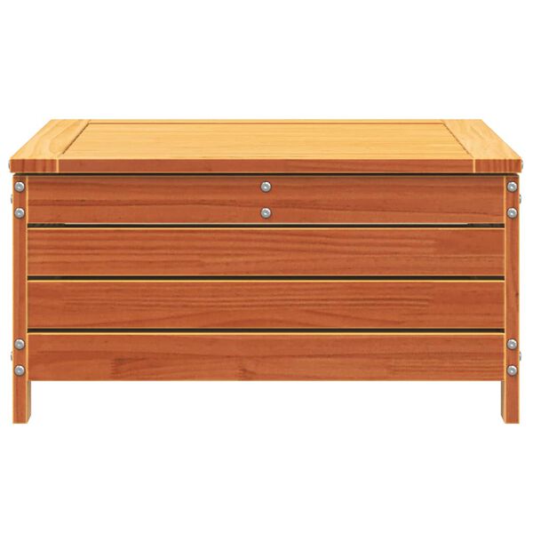 vidaXL Vrtni stolček za noge z blazino voščeno rjava trdna borovina