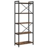 vidaXL Knjižna polica Dimljeni oreh 60 x 30 x 155 cm Konstruiran les
