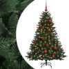 vidaXL Umetna božična jelka z bučko 120 cm 150 LED Toplo bela