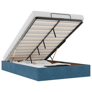 vidaXL Otomanski posteljni okvir brez vzmetnice moder 120x200 cm žamet