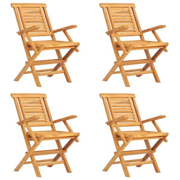 vidaXL Vrtna jedilna garnitura 5-delna trdna tikovina