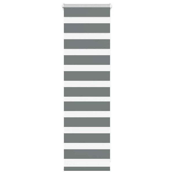 vidaXL Zebra Blind Dark Grey 40x100 cm Širina tkanine 35,9cm Poliester