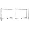 vidaXL Stojalo za pnevmatike 2 kosa srebrno 110x40x110 cm jeklo