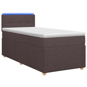 vidaXL Postelja boxspring z vzmetnico Temno rjava 80 x 200 cm Blago