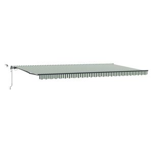 vidaXL Vlečna tenda Zelena in Bela 600 &times; 300 cm Poliester