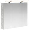 vidaXL Kopalni&scaron;ka ogledalna omara Betonsko siva 80 x 14.5 x 70 cm