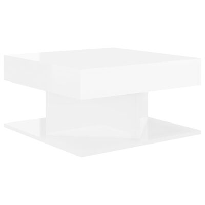vidaXL Klubska mizica visok sijaj bela 57x57x30 cm iverna plošča