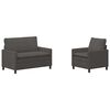 vidaXL Kavčna garnitura 2 pcs Temno siva Blago