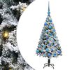 vidaXL Umestno božično drevo Bela 120 cm PVC, jeklo in plastika