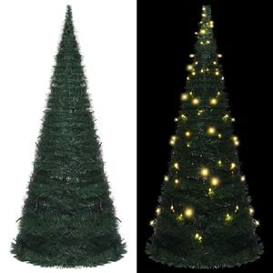 vidaXL Zložljiva umetna osvetljena novoletna jelka zelena 150 cm