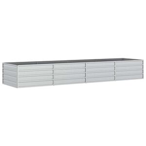 vidaXL Visoka greda 320x80x45 cm pocinkano jeklo srebrna