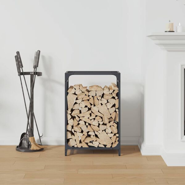 vidaXL Stojalo za drva antracitno 44x28x65 cm hladno valjano jeklo