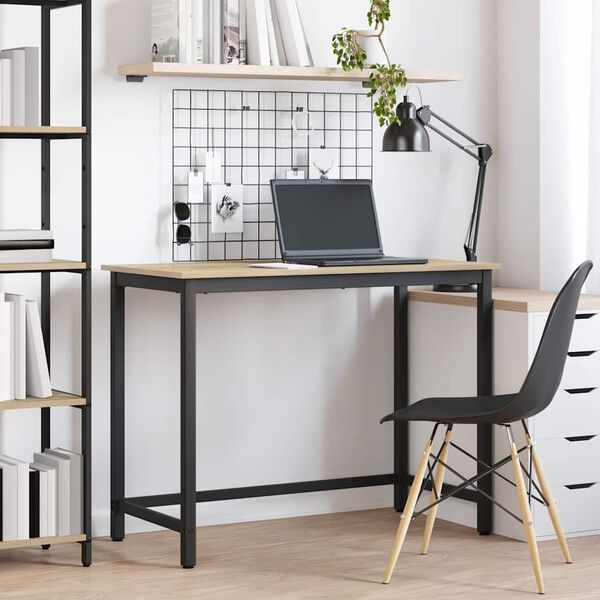 vidaXL miza Sonoma hrast 80 x 50 x 76,5 cm Inženirski les in jeklo