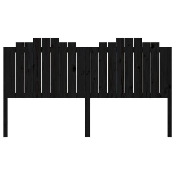 vidaXL Posteljno vzglavje črno 186x4x110 cm trdna borovina