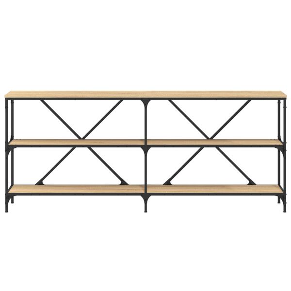 vidaXL Konzolna mizica sonoma hrast 180x30x75 inženirski les in železo