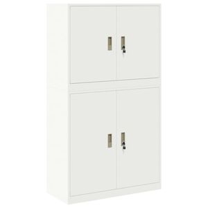 vidaXL Omarica za shranjevanje 2 kos Bela 90 x 40 x 160 cm Jeklo