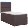 vidaXL Postelja boxspring z vzmetnico Temno rjava 90 x 190 cm Blago
