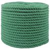 vidaXL Bombažna vrv 12 mm 250 m Zelena 100% Bombaž