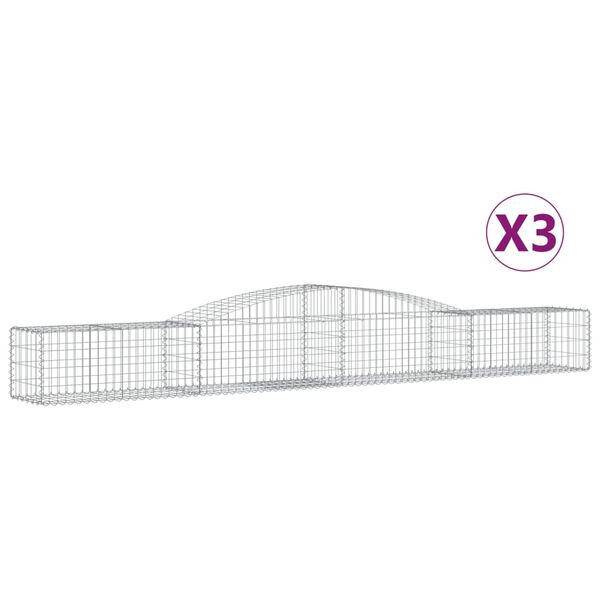 vidaXL Obokane gabion košare 3 kosi 400x50x40/60 cm pocinkano železo