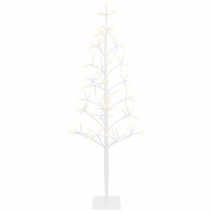 vidaXL LED novoletna jelka z lučkami Bela 18 x 18 x 120 cm Jeklo