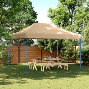 vidaXL Zložljivi pop-up &scaron;otor za zabave bež 410x279x315 m