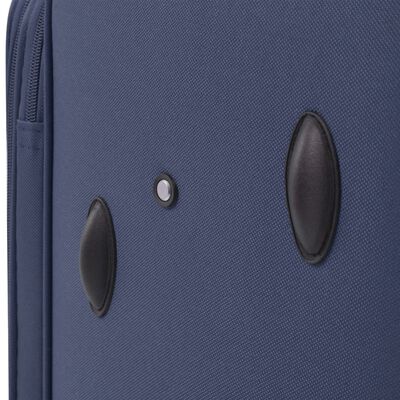 vidaXL 3 delni komplet mehkih potovalnih kovčkov mornarsko modre barve