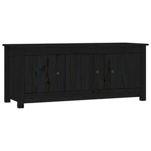 vidaXL Omarica za čevlje črna 110x38x45,5 cm trdna borovina
