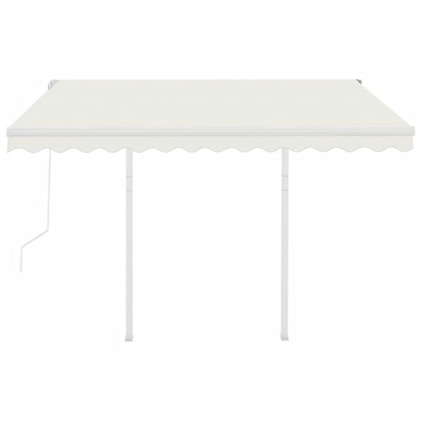 vidaXL Avtomatsko zložljiva tenda s stebrički 3,5x2,5 m krem