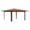 vidaXL Gazebo brez stranske stene 4 x 4 m Bež in rjava