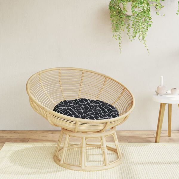 vidaXL Okrogla blazina črna karo &Oslash; 60 x 11 cm oxford tkanina