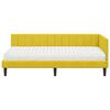 vidaXL Kotni okvir postelje z matrico z vzmetnico 2 pcs Rumena Žamet