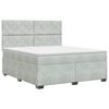 vidaXL Postelja boxspring z vzmetnico Svetlo siva 180 x 200 cm Žamet