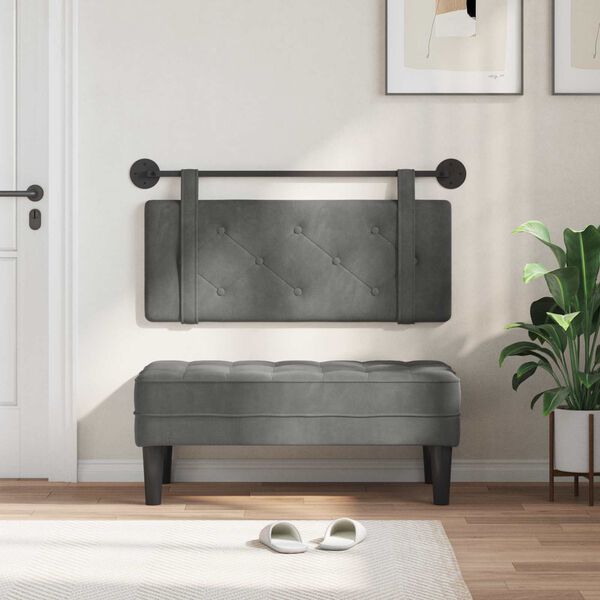 vidaXL Visoki naslon za glavo Temno siva 110 x 55 x 5 cm Žamet