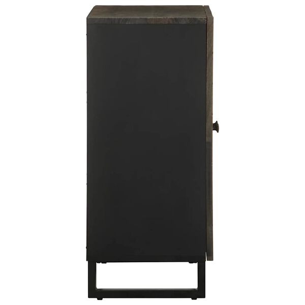 vidaXL Komoda črn 60x33x75 cm trden mangov les