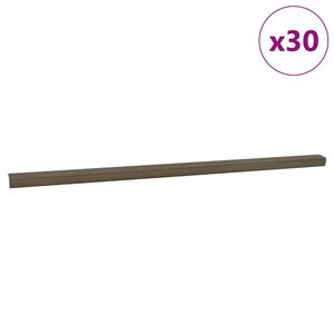 vidaXL Robniki za stopnice 30 kos Rjava 67 x 3 x 2 cm Aluminij