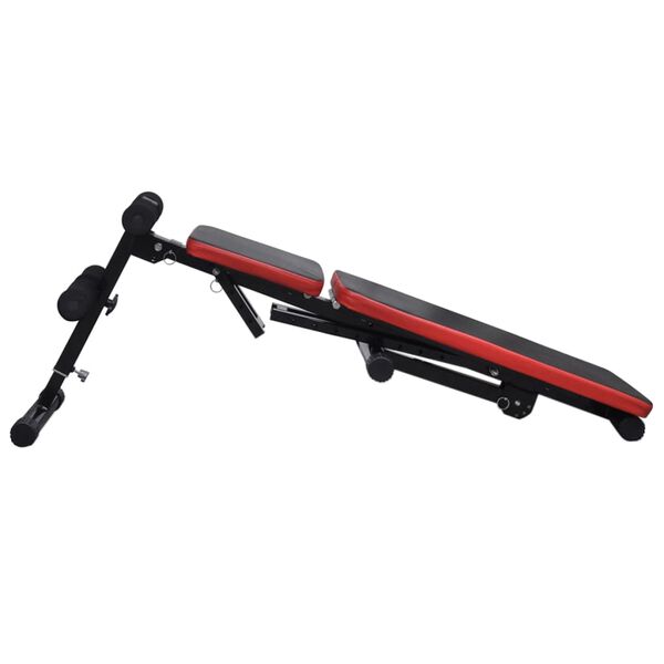 vidaXL Prilagodljiva vadbena klop s kompletom uteži in palic 30,5 kg