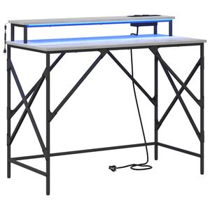 vidaXL Miza Siva Sonoma 100 x 50 x 86,5 cm Inženirski les