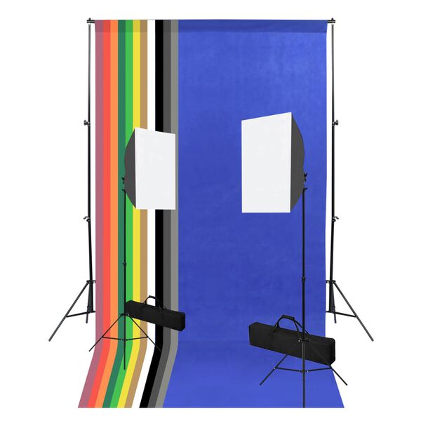 vidaXL Komplet za foto studio s softbox lučmi in ozadji
