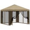 vidaXL Vrtni gazebo s stranskimi stenami 3 x 3 m Bež