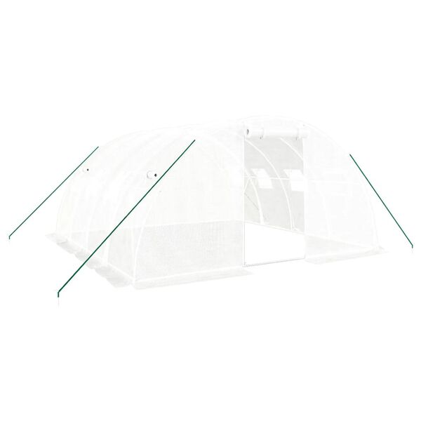 vidaXL Rastlinjak z jeklenim okvirjem bel 16 m² 4x4x2 m