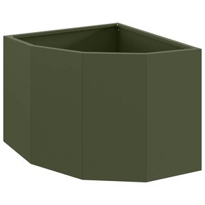 vidaXL Kotni sadilnik Olivno zelena 45 x 45 x 35 cm Jeklo