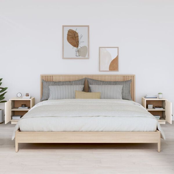 vidaXL Nočna omarica 2 kosa bela 40x34x45 cm trdna borovina