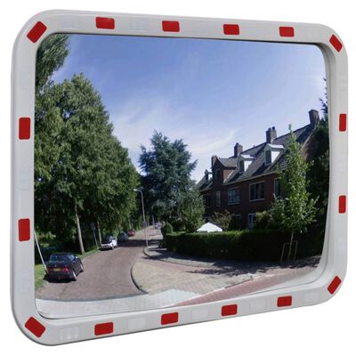 Konveksno prometno ogledalo pravokotno 60x80 cm z odsevniki