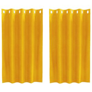 vidaXL Zatemnitvene zavese 2 pcs Gorčična rumena 140 x 140 cm Žamet