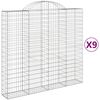vidaXL Obokane gabion košare 9 kosi 200x50x180/200 cm pocinkano železo