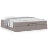 vidaXL Otomanski posteljni okvir z vzmetnicami taupe 200x200 cm blago