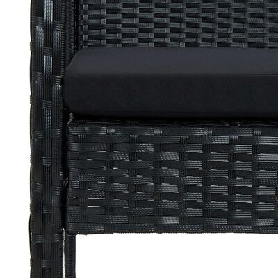 vidaXL Vrtna sedežna garnitura z blazinami 5-delna poli ratan črna