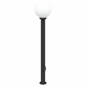 vidaXL Stebriček z vtičnico 120 cm črne barve IP44